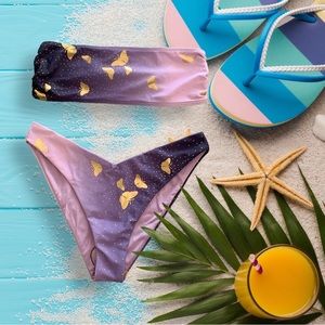 Beach Riot bikini dark and light purple with butterflies 🦋
